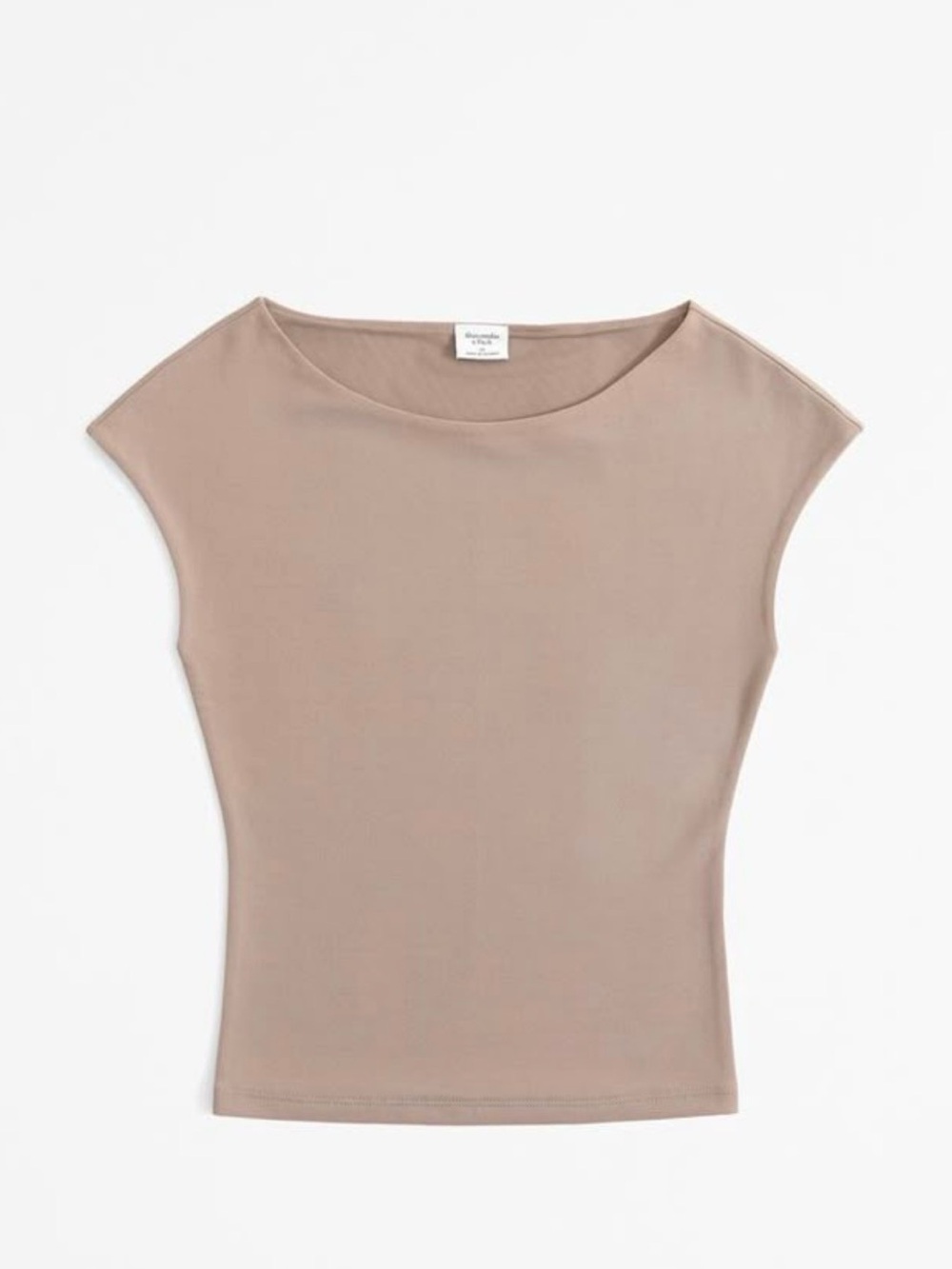 Abercrombie & Fitch Taupe Cap-Sleeve Boat Neck Top